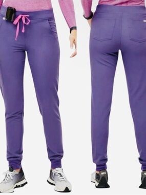 Figs purple Jogger Pants with Pink Drawstring Limited Edition Amethyst